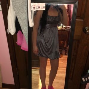 Charcoal grey semi formal dress